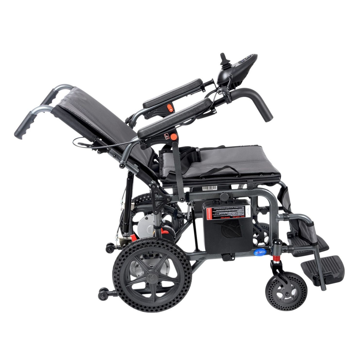 Sırtı yatırılmış pozisyonda konforlu akülü sandalye