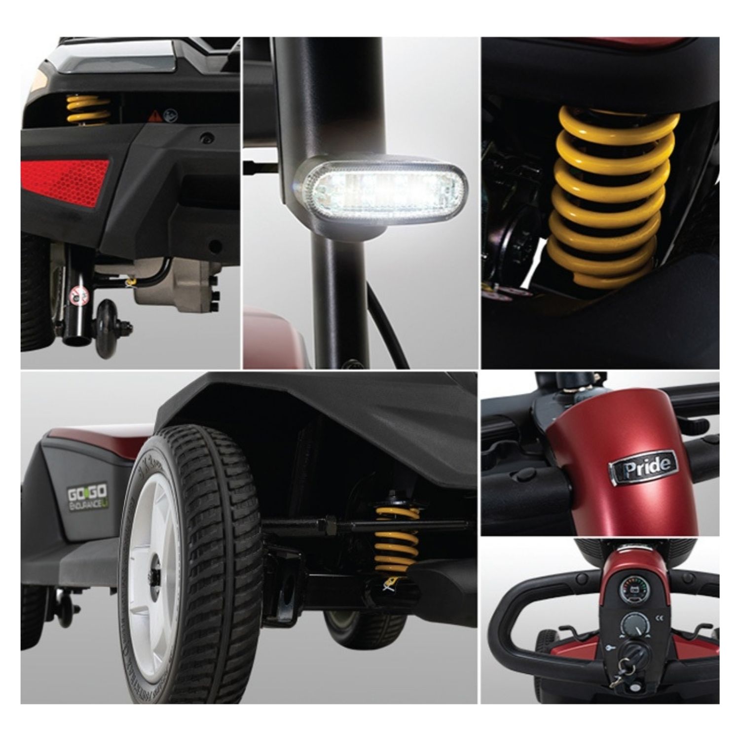 Pride Go Go Kiralık Yaşlı ve Engelli Scooter 4 Portatif engelli scooterının Feather-Touch mandalı